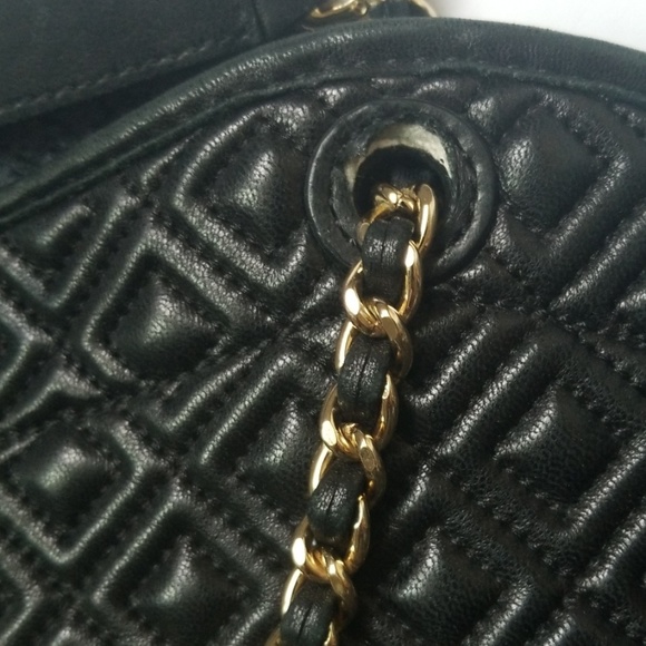 Tory Burch Black Quilted Tote with Chain Straps - Picture 8 of 8